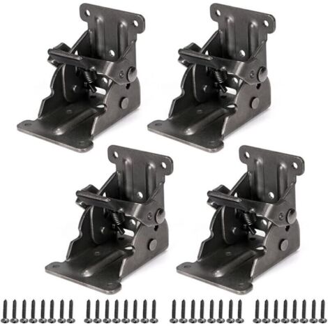 Support pliable, charnière autobloquante avec vis, extension de verrouillage pour pied de table, pied de lit, établi, lot de 4