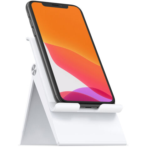 Support pliable pour téléphone et tablette, hauteur réglable, blanc