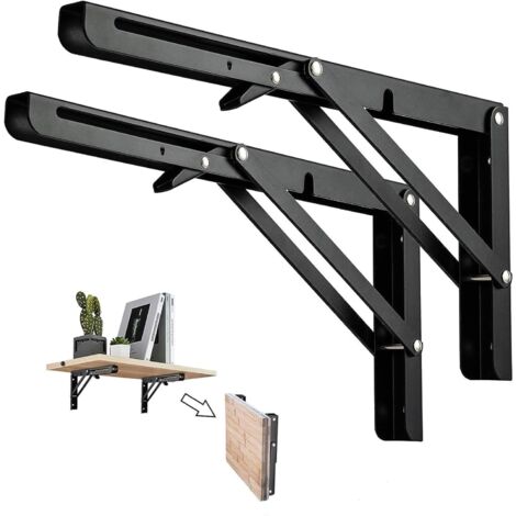 Support pliable robuste, supports d'étagère pliables en acier inoxydable