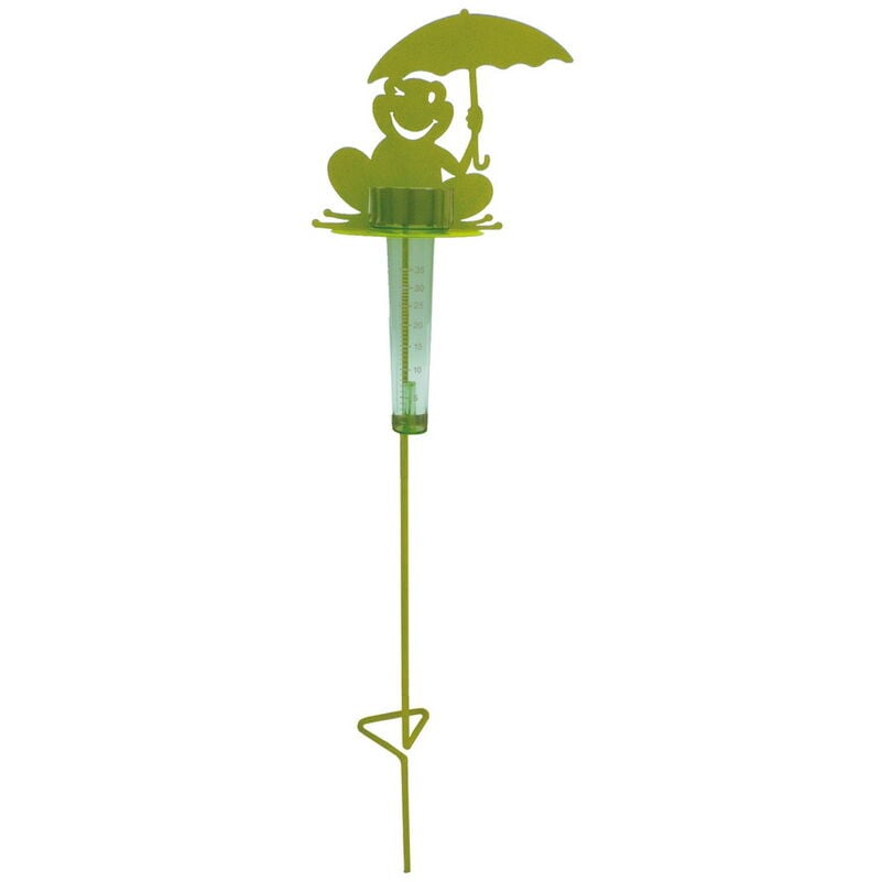 Louis Moulin - Support Pluviomètre à piquer grenouille vert anis - h. 1,16 m - Acier époxy