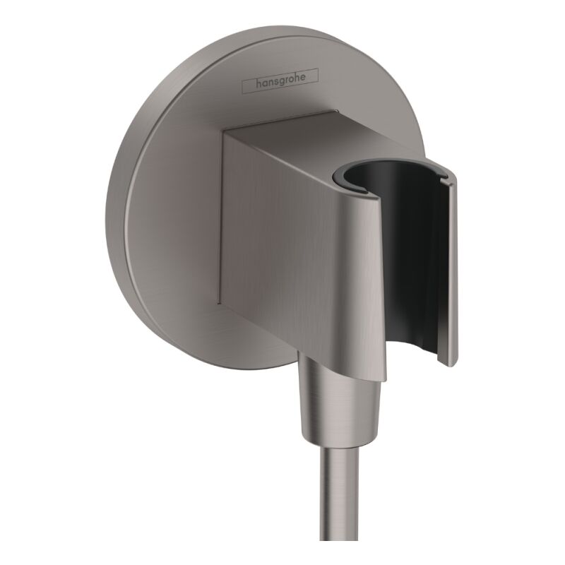 Hansgrohe - Support pommeau de douche FixFit s noir chromé brossé