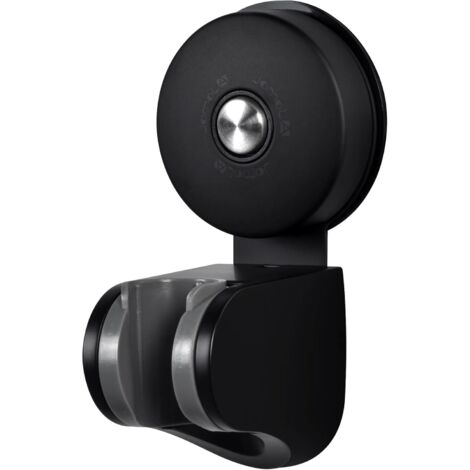 Support Pommeau de Douche - Support de douche Sans Percage Mural Support Pommeau Douchette réglable pour salle de bain Ventouse Support Mural Douchette 4 Angle réglable en Inox Noir