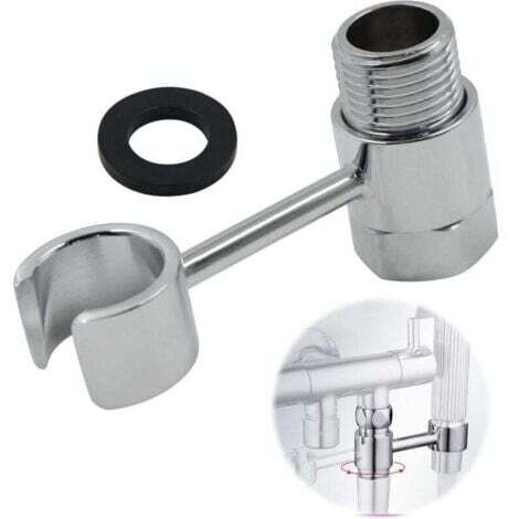 Support Pommeau Douche Douchette Accroche - Raccordement 20mm éCrou Porte Universel RéGlable 360° Pomme Mural Salles Bains Lance Toilette Main Remplaç Able Sans PerçAge Laiton Chromé