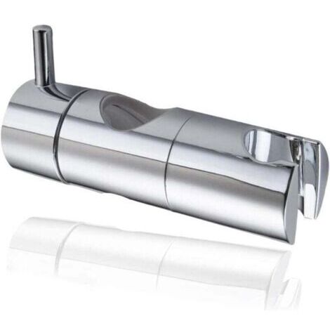 Support Pommeau Douchette, Accroche Douche à Main Ventouse, Fixation Pommeau Douche Mural, Curseur Douche Universel Remplaçable Curseur (22mm, Argent)