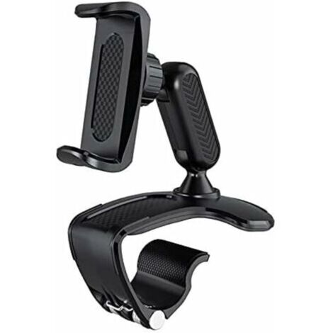 Support Portable Voiture, Tableau de Bord de Voiture Support de téléphone Support de téléphone Portable Voiture 360 derés de Rotation visière rétroviseur Clip Support de Montae