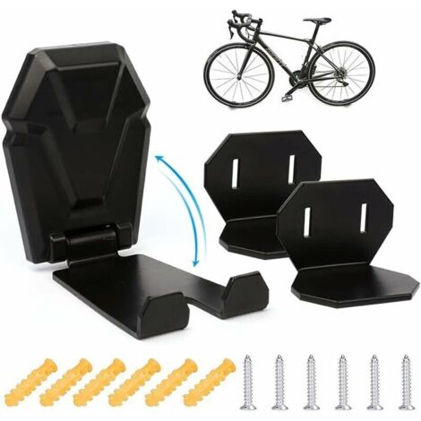 Support Porte de Velo Mural peut Pliable, Accroche Velo Mural Garage, Support Mural Robuste pour VTT, GU.B/bon Vélo de Route, E-bike, 1x Support Mural Pour Pédale + 2x Support de Fixation