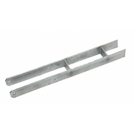 Support poteau à sceller en H 121 x 600 mm – Galvanisé – Conçu pour constructions exposées au vent – Stabilité accrue – SWG
