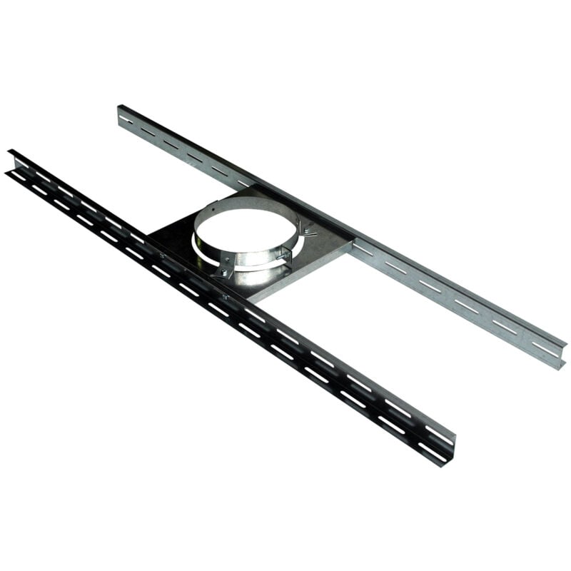 Support Poujoulat sur plancher ou charpente inox/galva - Pour conduit de diamètre intérieur 180 à 230mm