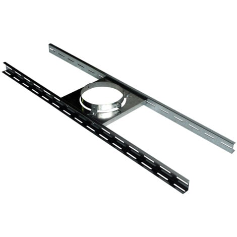 Support poujoulat sur plancher ou charpente inox/galva - Pour conduit de diamètre intérieur 180 à 230mm