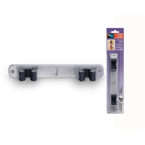 Support Pour 2 Balais Chrome Mat - Inofix