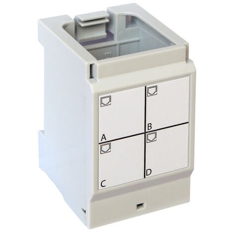 Support pour 4 connecteurs RJ45 FTP et STP coffret de communication (413180)