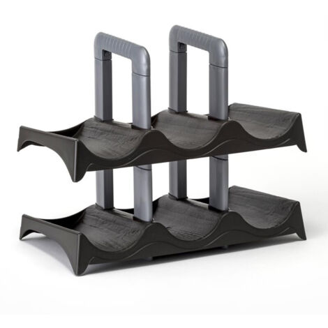 Support pour 6 bouteilles en résine - Gris Anthracite - L33 x l 19 x H 27,5 cm - Livraison gratuite