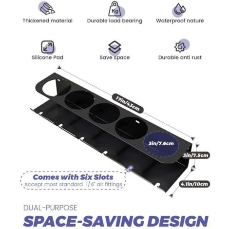 Support pour aérosols, accessoire d'atelier, espace pour 5 pulvérisateurs et 6 bombes d'air comprimé, 1 pièce