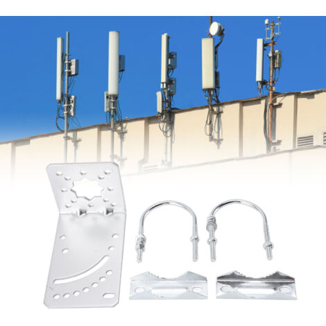 Support pour Antenne Satellite Fixation Murale/Sol/Toiture Fer Haute Charge 440g 13x8cm avec 17 Accessoires pour Starlink