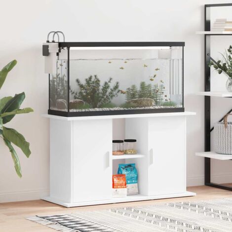 Support pour aquarium blanc 101x41x58 cm bois d'ingénierie