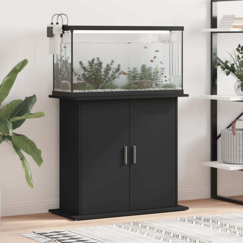 Vidaxl - Support pour aquarium noir 81x36x73 cm bois d'ingénierie