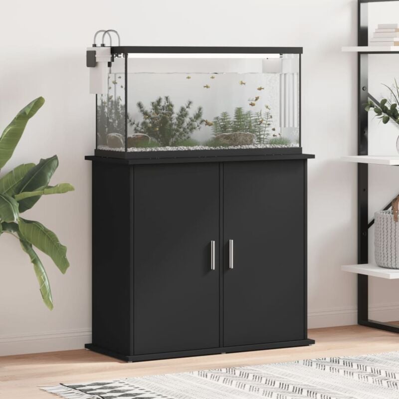 Vidaxl - Support pour aquarium noir 81x36x73 cm bois d'ingénierie