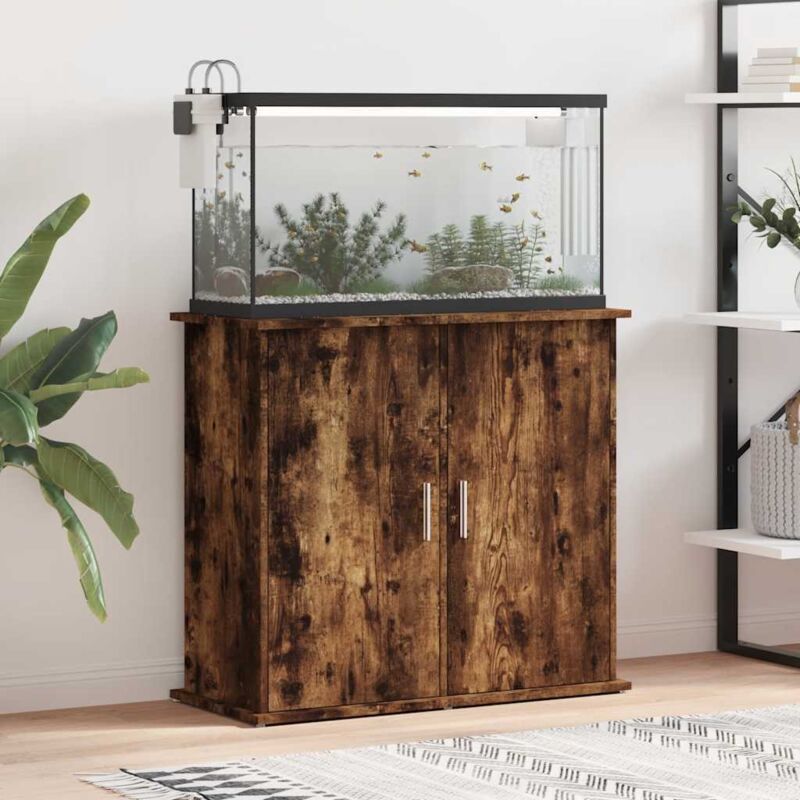 Vidaxl - Supporto Acquario 81x36x73 Cm In Legno Multistrato Rovere Fumo