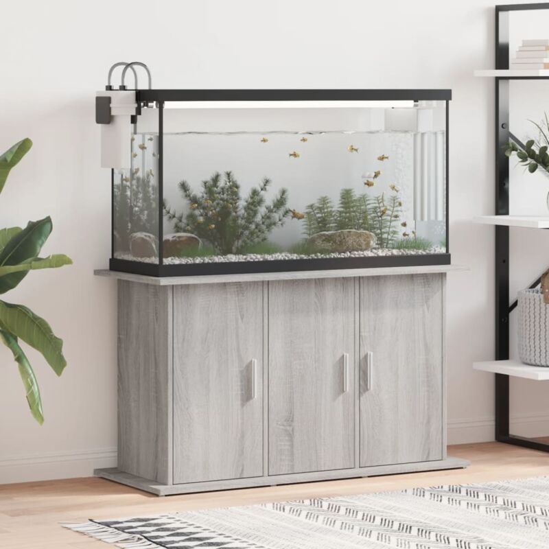 Support pour aquarium sonoma gris 101x41x58cm bois d ingénierie