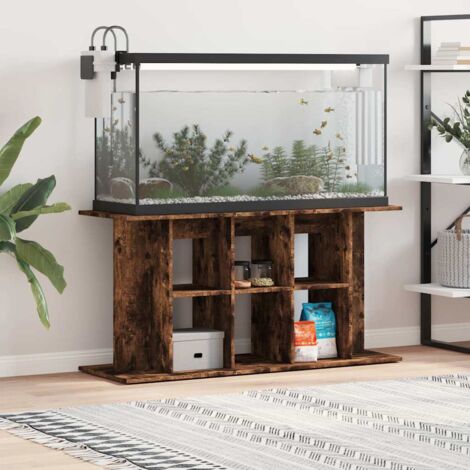 Support pour aquarium chêne fumé 120x40x60 cm bois d'ingénierie