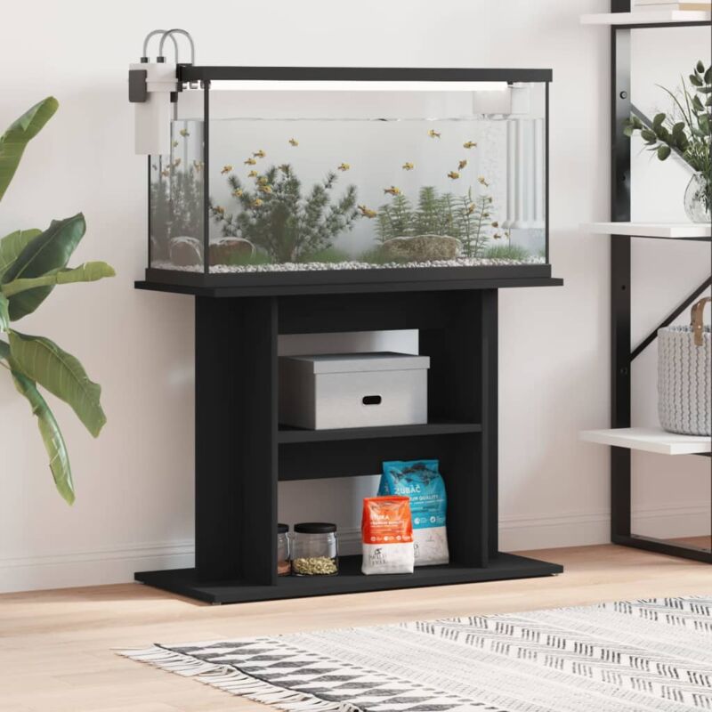 Vidaxl - Support pour aquarium noir 80x35x60 cm bois d'ingénierie