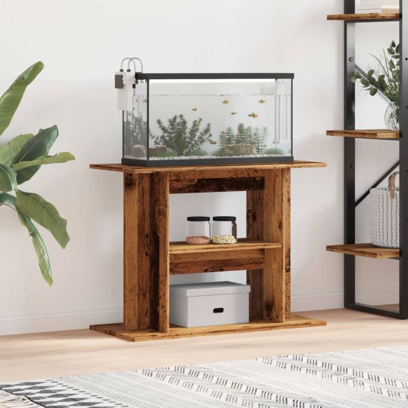 Support d'aquarium vieux bois 80x35x60 cm bois d'ingénierie - Vidaxl