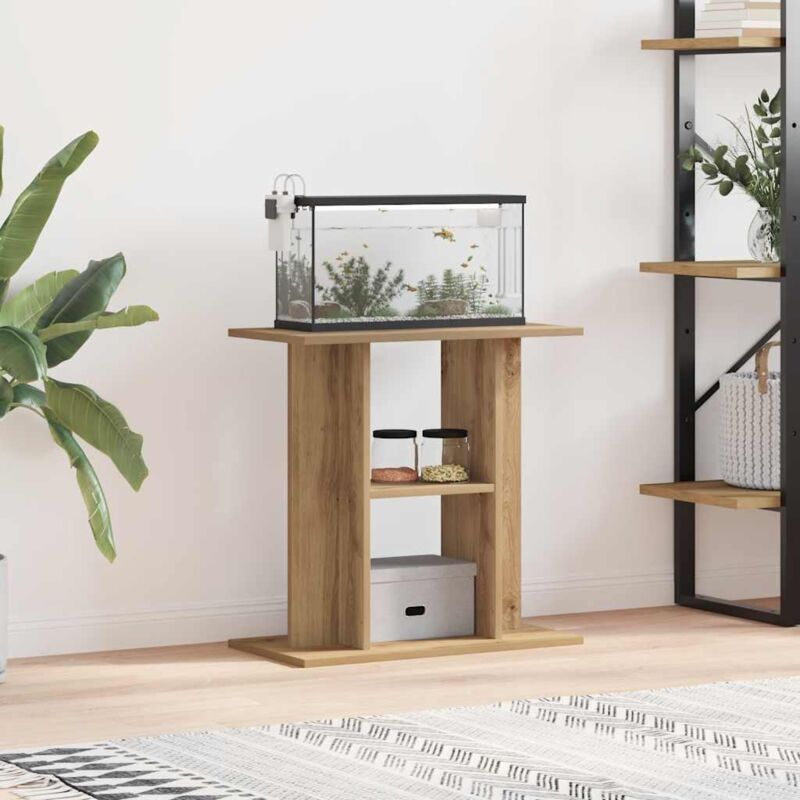 Support d'aquarium chêne marron 60x30x60 cm bois d'ingénierie Vidaxl
