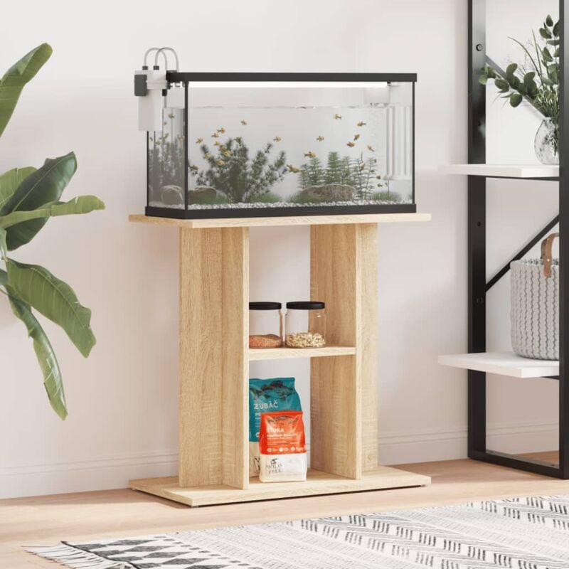 Support pour aquarium chêne sonoma 60x30x60cm bois d'ingénierie CFW67490