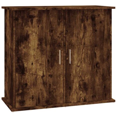 Support pour aquarium  Meuble pour Aquarium chêne fumé 81x36x73 cm bois d'ingénierie CFW77769