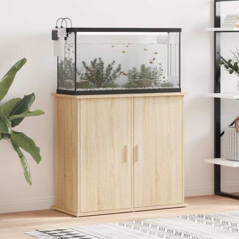 Support pour aquarium  Meuble pour aquarium chêne sonoma 81x36x73cm bois d'ingénierie 96430