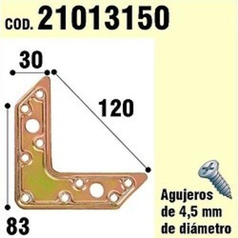 Support pour bois à plaque en « L » bichromatée 120 mm