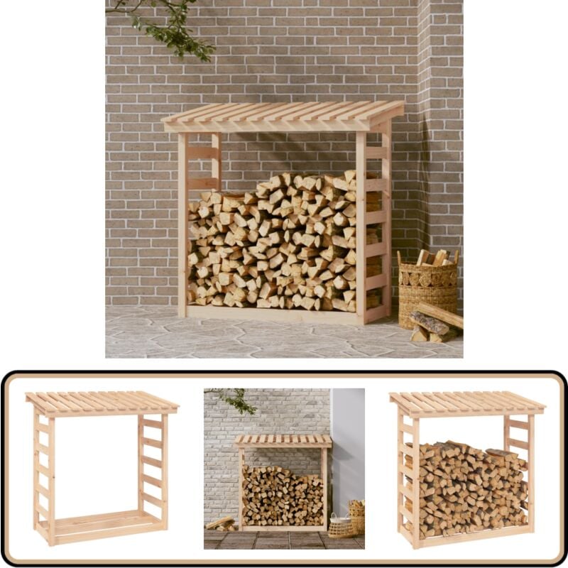 Support pour bois de chauffage 108x64,5x110 cm Bois de pin - Support à Bûches - Abri à Bûches - Rangement Bois - Stockage Bois - Bois De Chauffage
