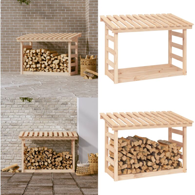 Support pour bois de chauffage 108x64,5x78 cm Bois de pin - Support à Bûches - Abri à Bûches - Rangement Bois - Bois De Chauffage - Bois De Pin