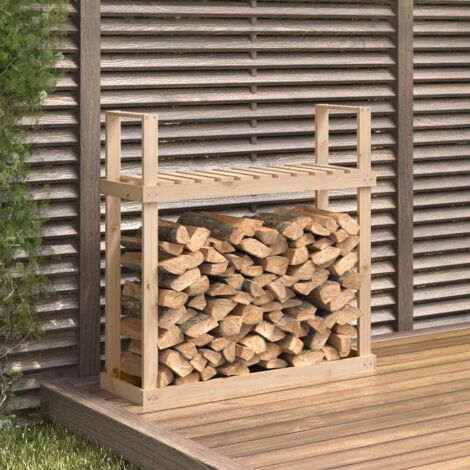 Support pour bois de chauffage Abri de stockage Porte bûches et range bûches 110x35x108,5 cm Bois de pin 27369