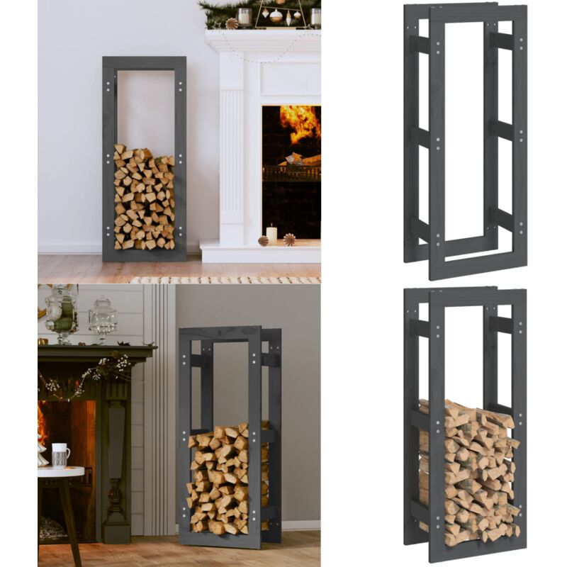 Support pour bois de chauffage Gris 41x25x100 cm Bois de pin - support de bois de chauffage - supports de bois de chauffage - Home & Living