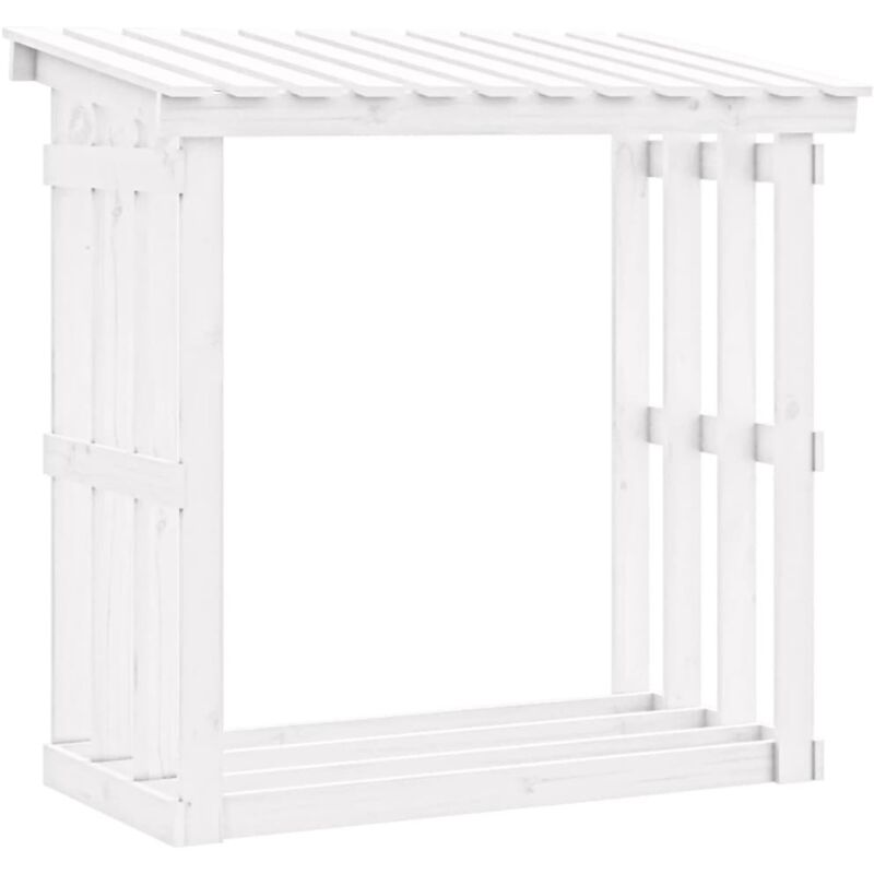 vidaXL Kaminholzregal Weiß 108x64,5x109 cm Massivholz Kiefer