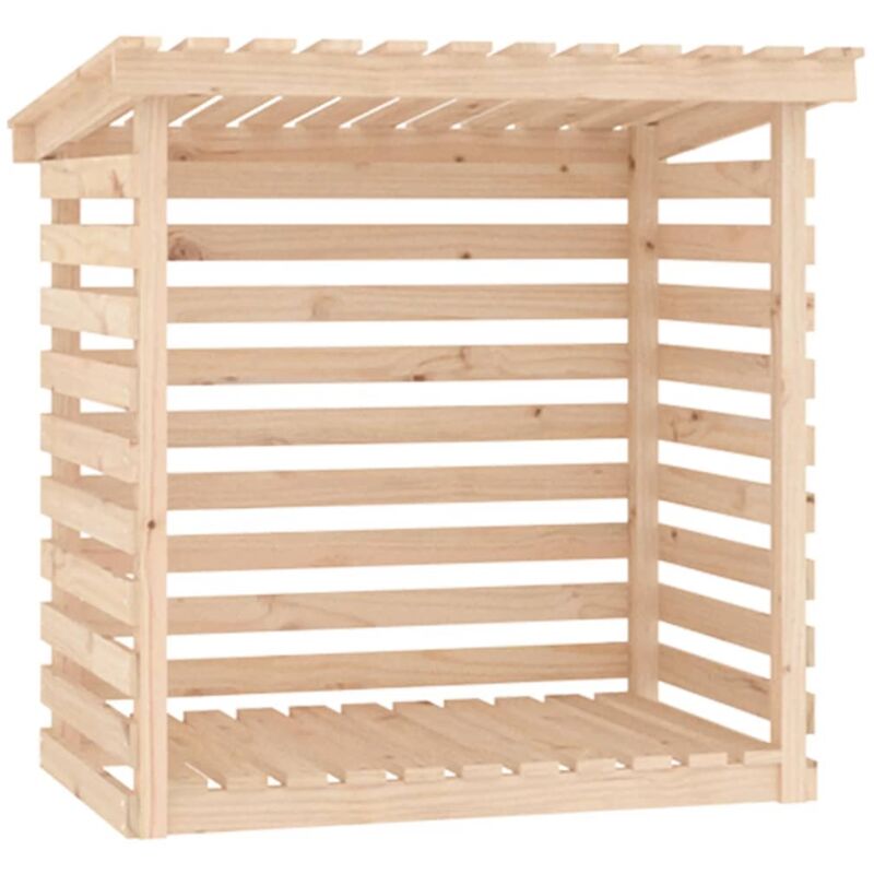 Support pour bois de chauffage porte bûches rangement organisateur stockage 108 x 73 x 108 cm bois de pin Naturel