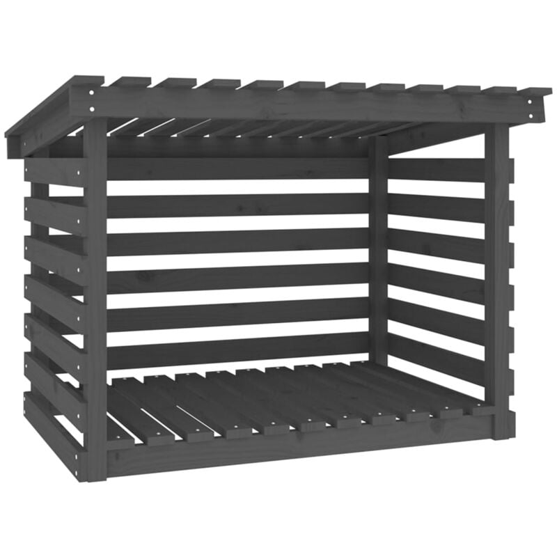 Support pour bois de chauffage porte bûches rangement organisateur stockage 108 x 73 x 79 cm bois de pin gris