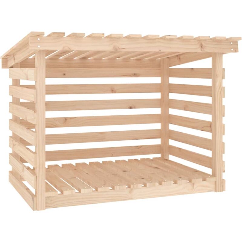 Support pour bois de chauffage porte bûches rangement organisateur stockage 108 x 73 x 79 cm bois de pin Naturel