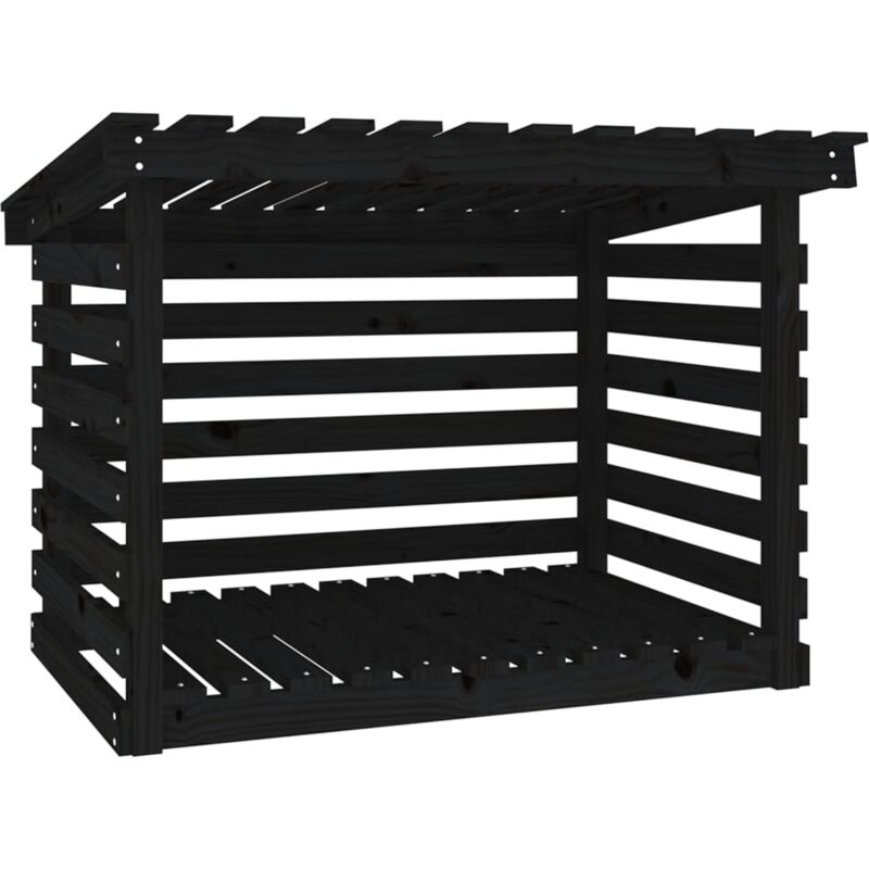 Support pour bois de chauffage porte bûches rangement organisateur stockage 108 x 73 x 79 cm bois de pin noir