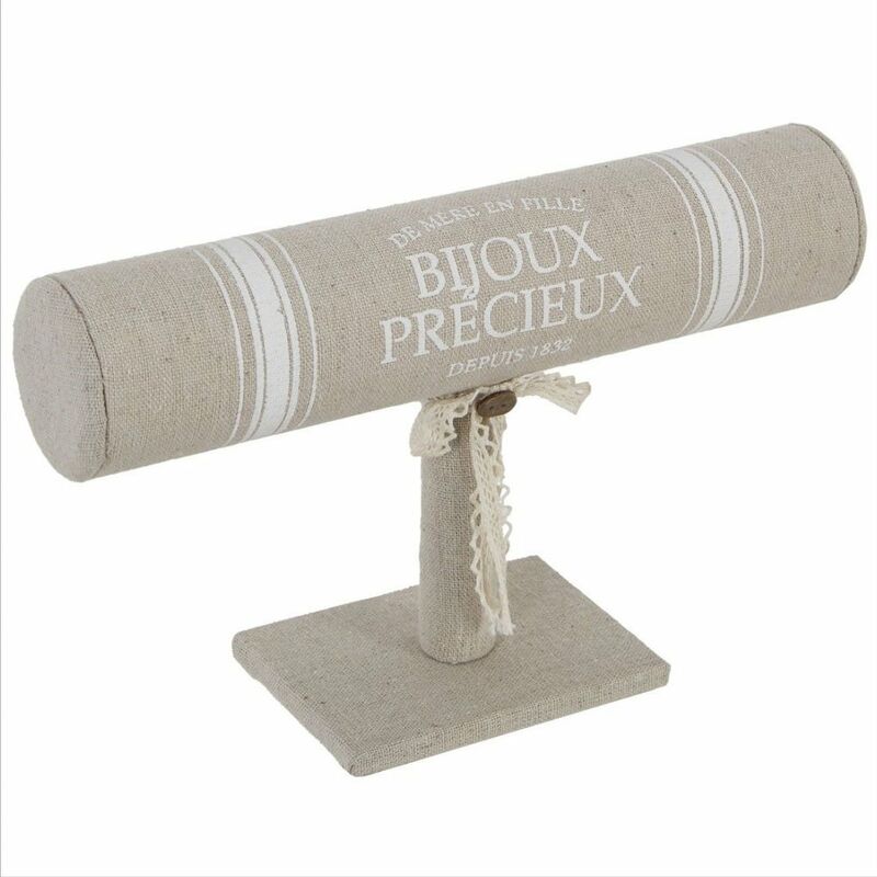 Support pour bracelet textile, 23 x 7 x 15 cm, couleur beige