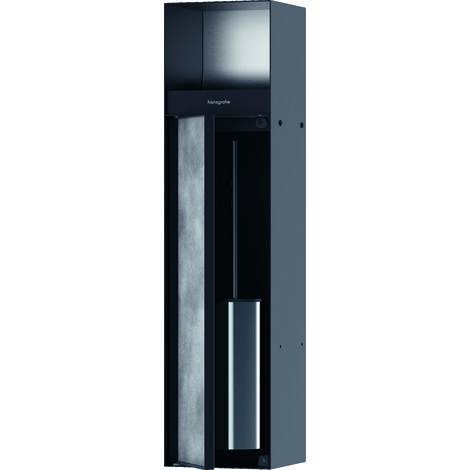Support pour brosse de toilette XtraStoris Roc EB avec porte-papier et tapis de porte en noir mat
