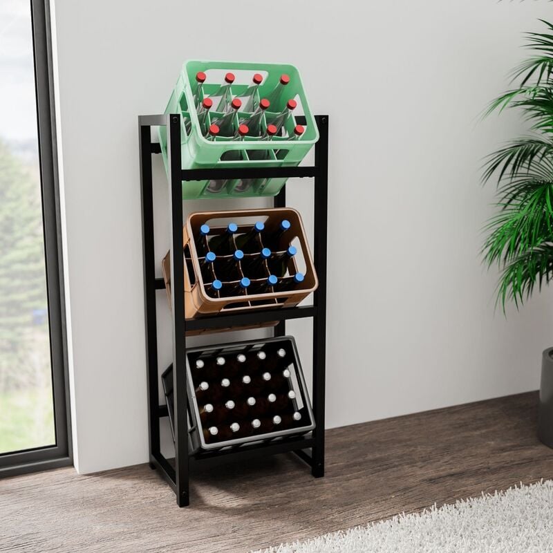 Étagère audacieuse audacieuse résistante avec 3 étagères 116x47x31 cm différentes couleurs colore : NOIR