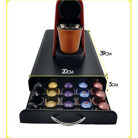 Support pour capsules de café Nespresso, présentoir rotatif noir pour stockage et rangement des capsules deng ALOVEZ
