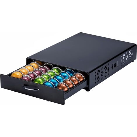 SEVENLINE Support Rotatif 30 Capsules Nespresso Vertuo - Distributeur Argenté, Gain De Place & Élégant