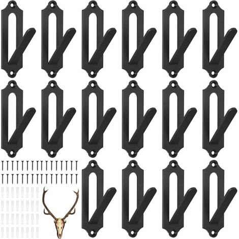 Support Pour Crâne Européen - Support Murale En Fer Robuste Avec Vis Et Chevilles - Pour Cerf Antilope Coyote Et Petits Gibiers - Usage Intérieur Extérieur - Lot De 16