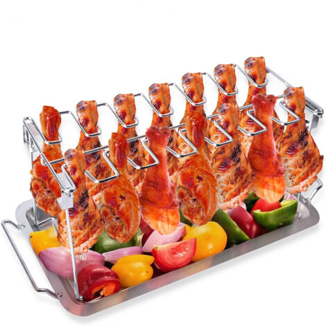 Support pour cuisses de poulet au four ou barbecue, avec bac récupérateur de graisse