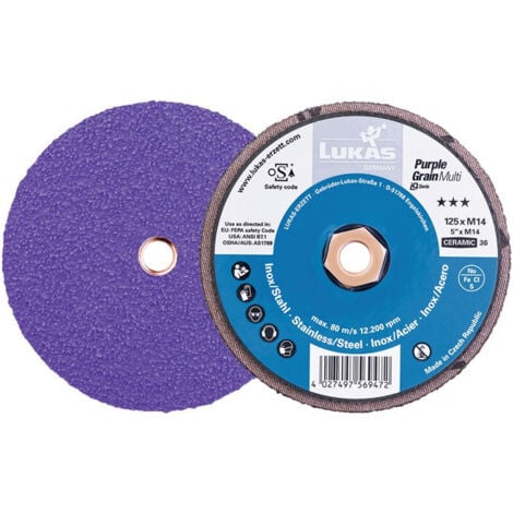 Support pour disque abrasif compact Purple Grain Multi D125 mm granulation 36 dr (Par 10)