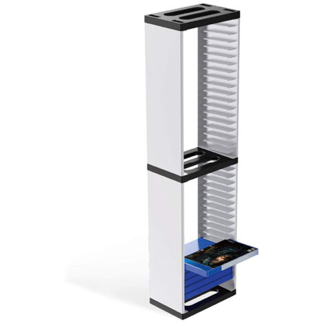 Support Pour Disques - Tour De Rangement Pour CD Blu-ray Jeux Vidéo - Compatible PS5 Et Consoles Universelles - Capacité 36 Disques