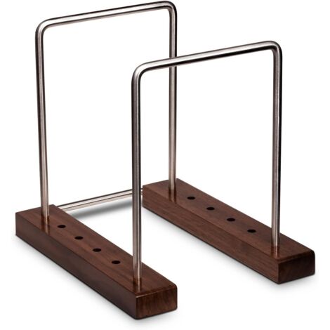 Support Pour Disques Vinyle - Bois De Noyer Massif - 35 LP - Base En Bois 19 Cm - Supports En Acier Inoxydable - Support D'Affichage Et De Rangement